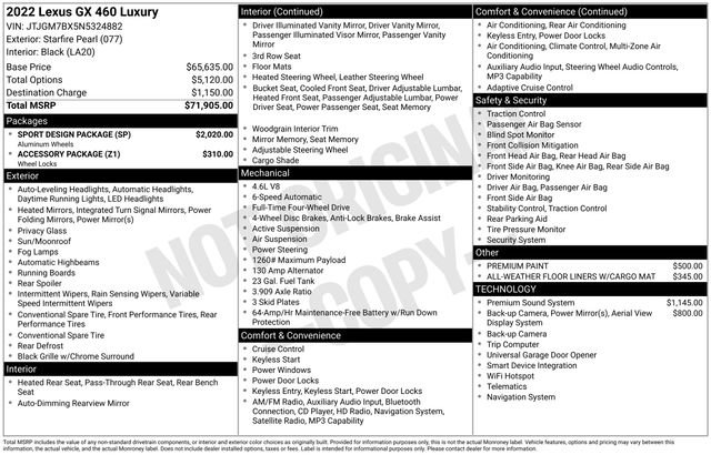Certified 2022 Lexus GX 460 Luxury w/ Sport Design Package image 40
