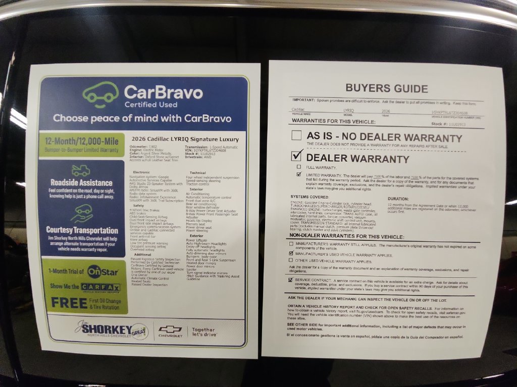 Certified 2026 Cadillac Lyriq Signature Luxury w/ Nappa Leather Package AWD/4WD image 33