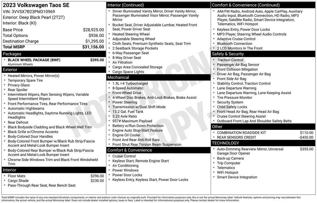 Used 2023 Volkswagen Taos SE w/ Black Wheel Package image 5