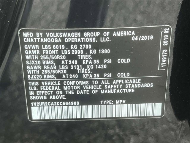 Used 2019 Volkswagen Atlas SE w/ Towing Package image 30