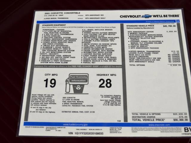 Used 2003 Chevrolet Corvette Convertible w/ Preferred Equipment Group1 image 19