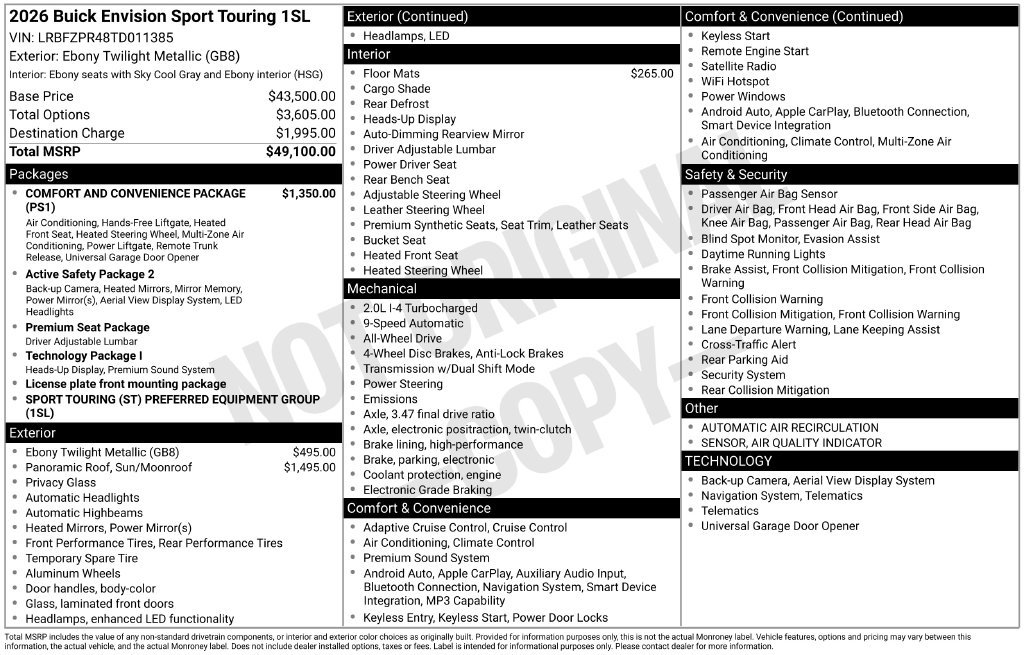 New 2026 Buick Envision Sport Touring AWD/4WD image 41