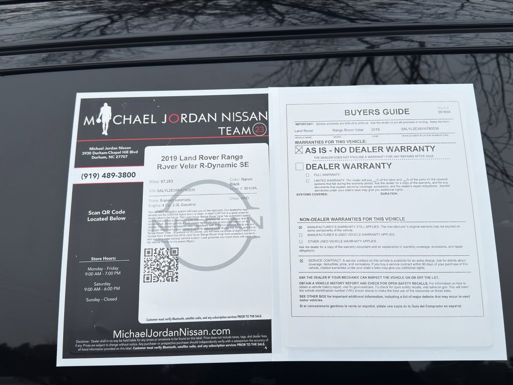 Used 2019 Land Rover Range Rover Velar R-Dynamic SE image 12