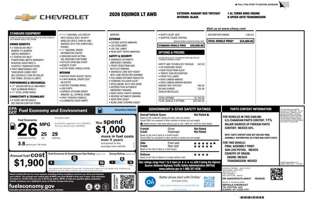 New 2026 Chevrolet Equinox LT w/ Safety and Technology Package AWD/4WD image 2