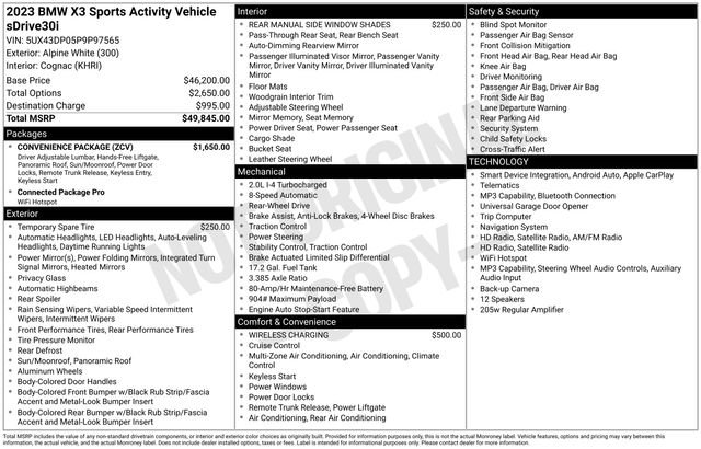 Used 2023 BMW X3 sDrive30i w/ Convenience Package RWD image 17