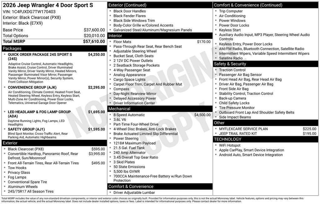 New 2026 Jeep Wrangler Sport S image 2
