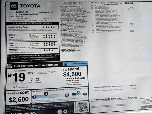 New 2026 Toyota Tundra SR5 w/ TRD Off-Road Package AWD/4WD image 24