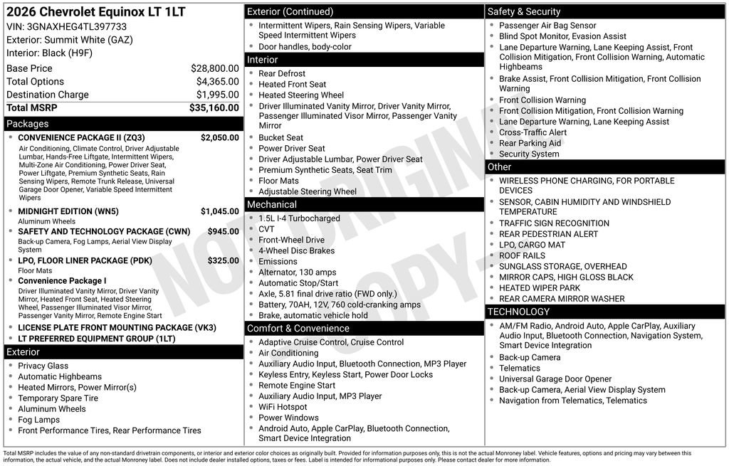 New 2026 Chevrolet Equinox LT w/ Convenience Package II image 8