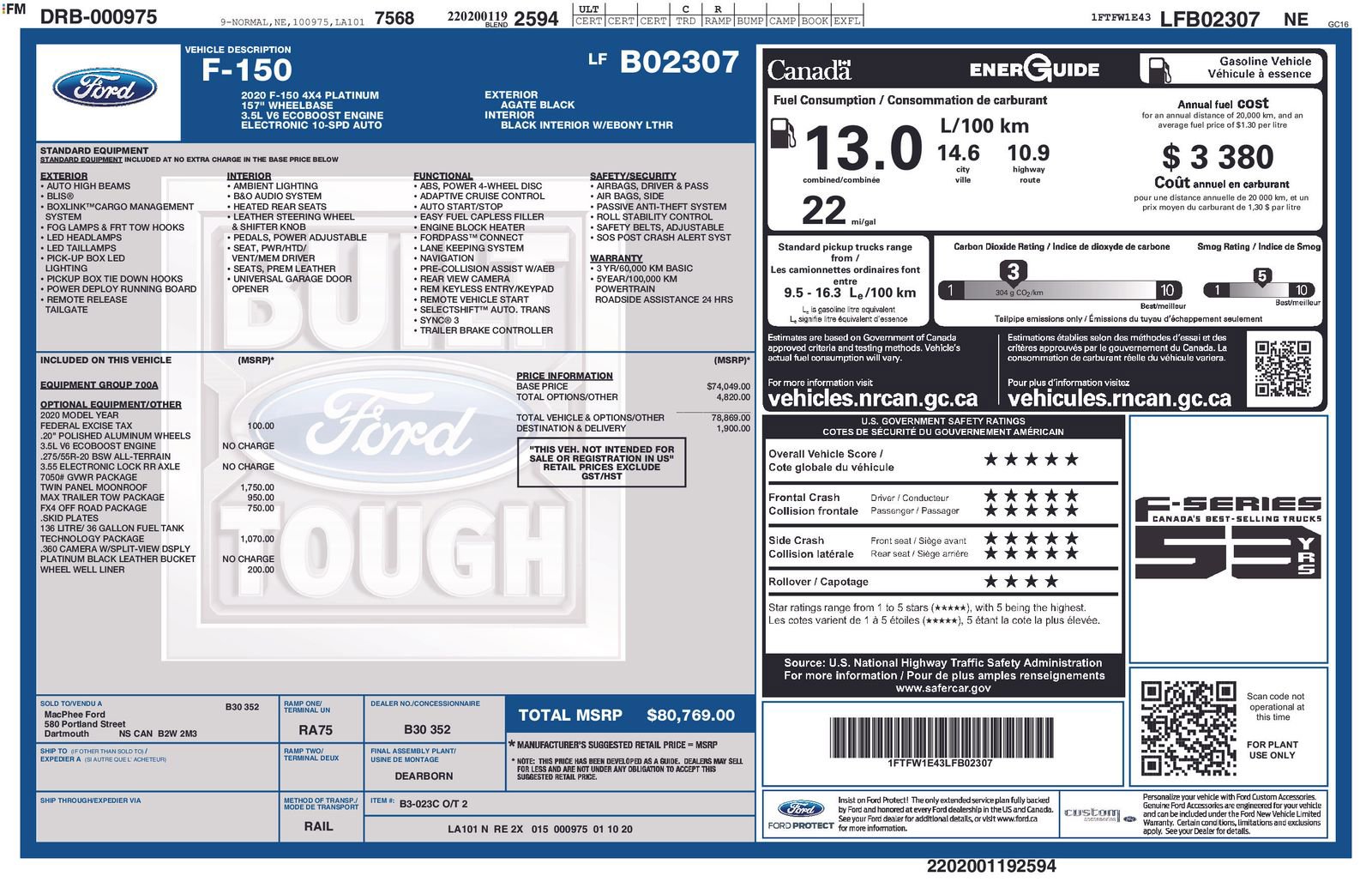 Used 2020 Ford F150 Platinum w/ Technology Package image 4