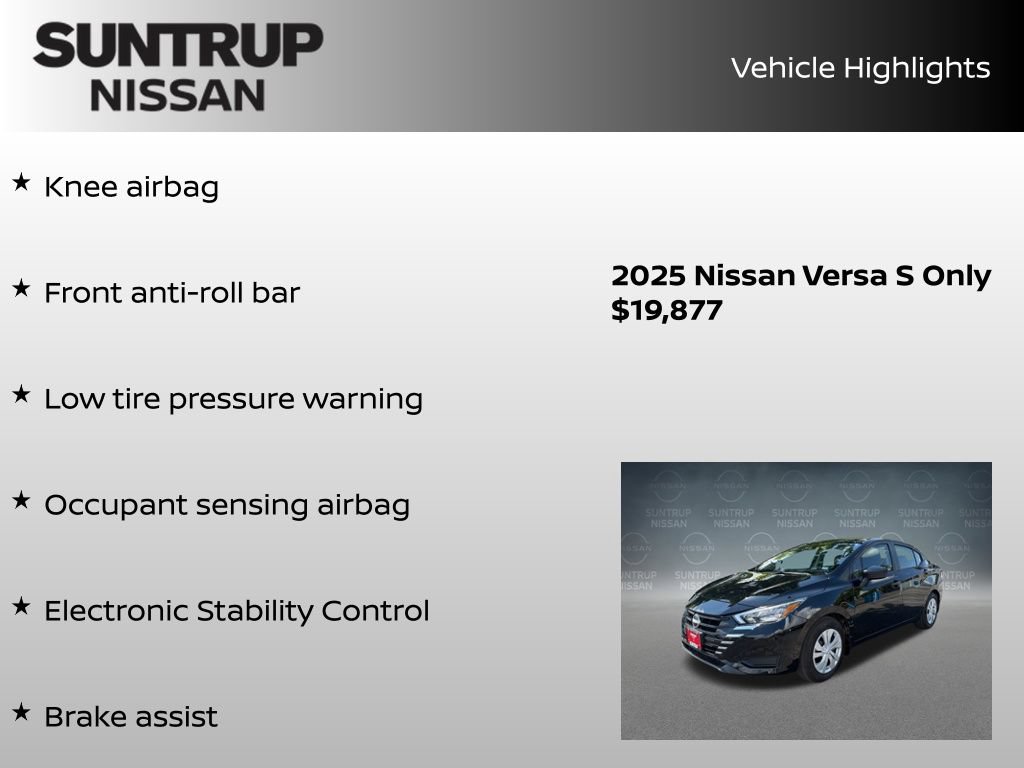 Certified 2025 Nissan Versa S w/ Trunk Package FWD image 23