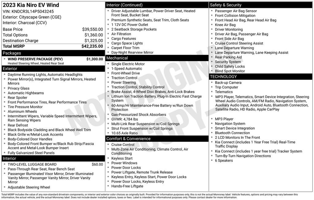 Used 2023 Kia Niro Wind w/ Wind Preserve Package FWD image 31