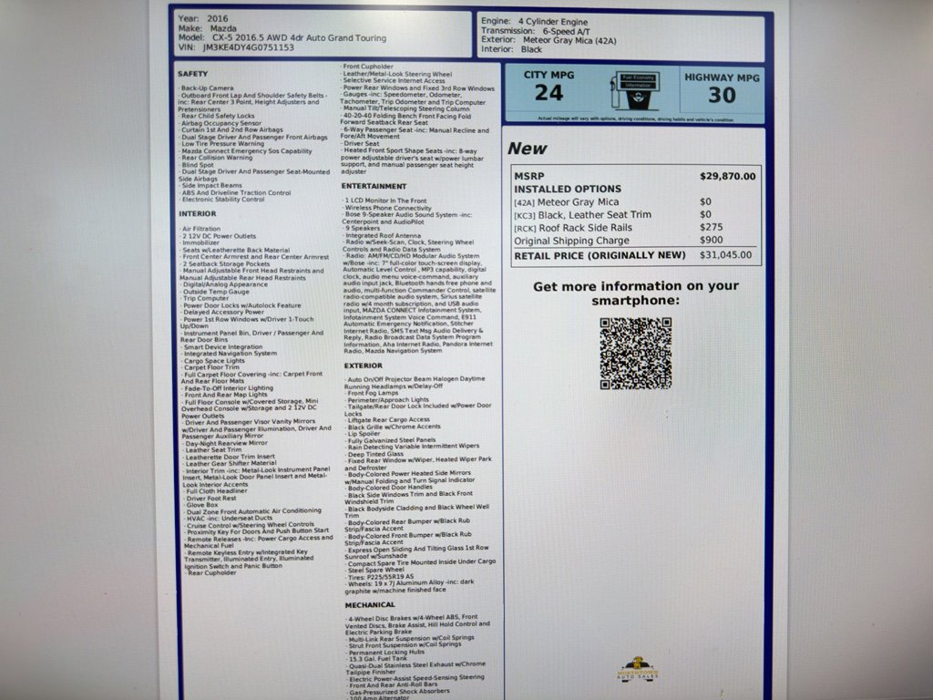 Used 2016 MAZDA CX-5 Grand Touring image 18