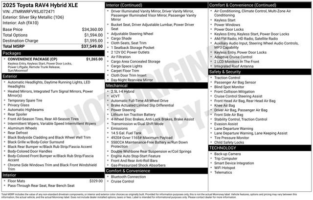 Certified 2025 Toyota RAV4 XLE w/ Convenience Package AWD/4WD image 36