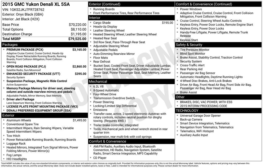 Used 2015 GMC Yukon XL Denali w/ Premium Package image 7