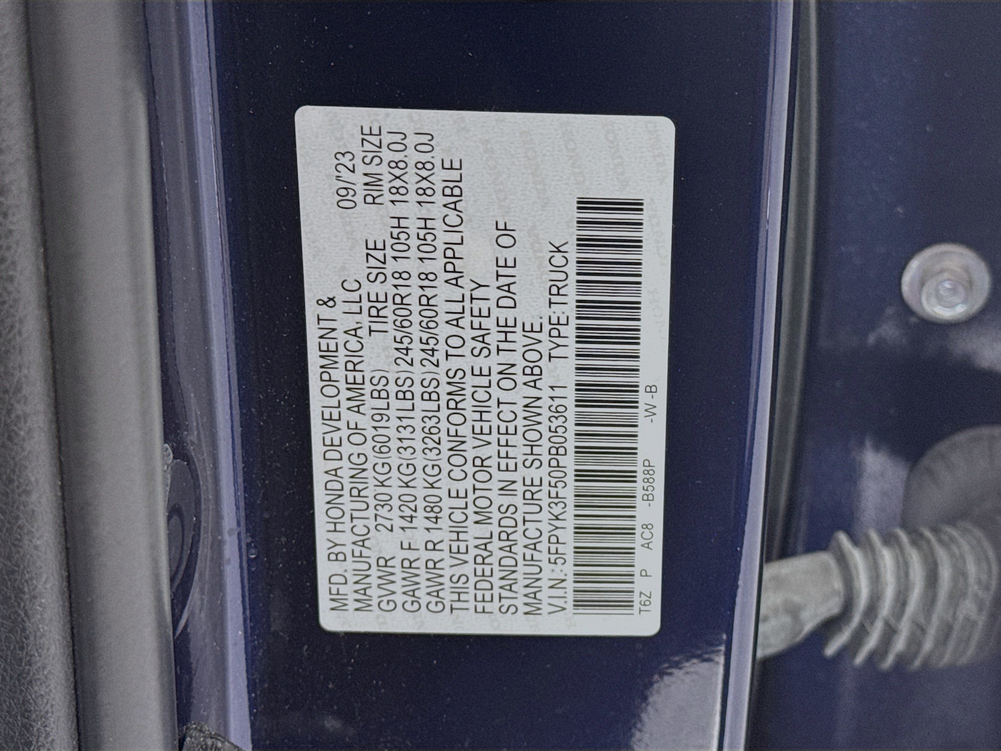 Certified 2023 Honda Ridgeline RTL image 32