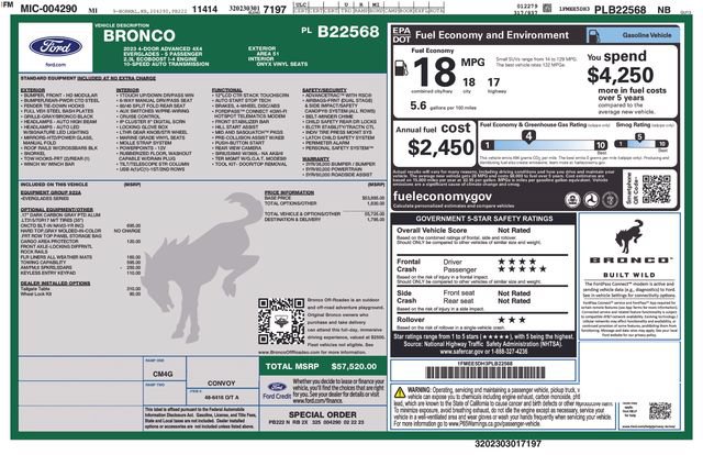 Certified 2023 Ford Bronco Everglades AWD/4WD image 5