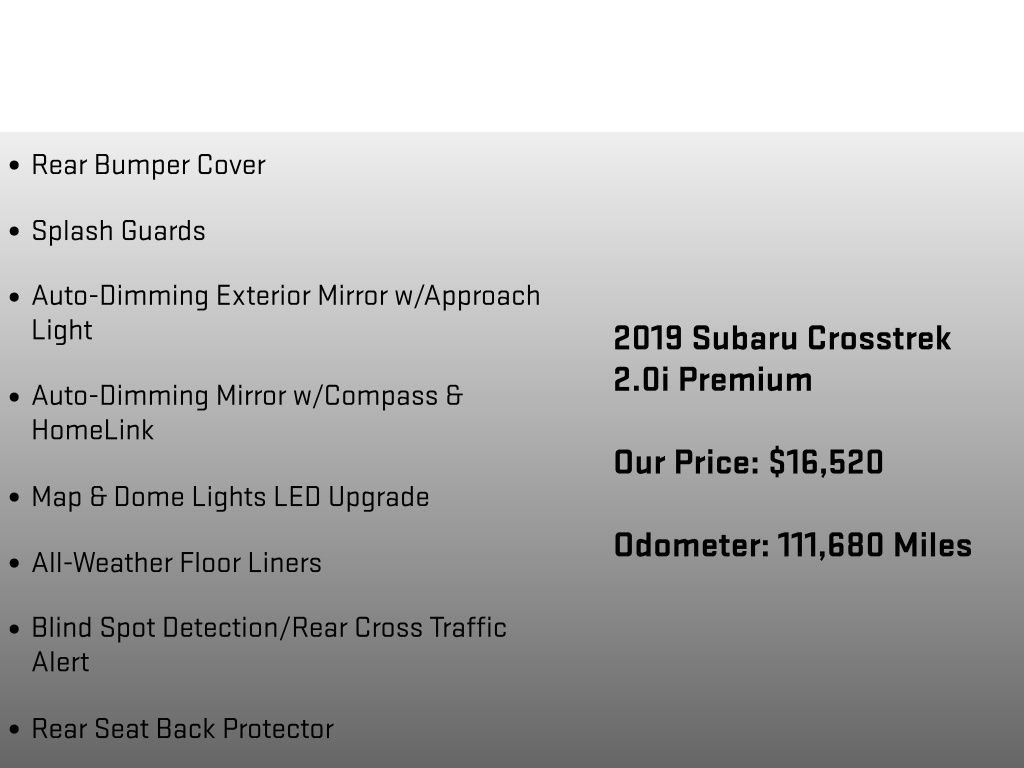 Used 2019 Subaru Crosstrek 2.0i Premium w/ Eyesight System AWD/4WD image 18