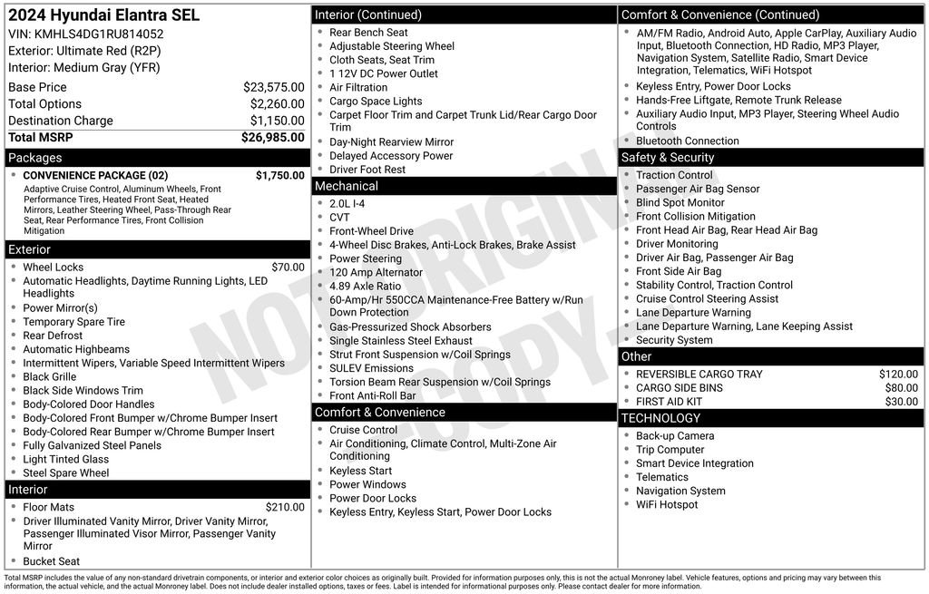 Certified 2024 Hyundai Elantra SEL w/ Convenience Package FWD image 5