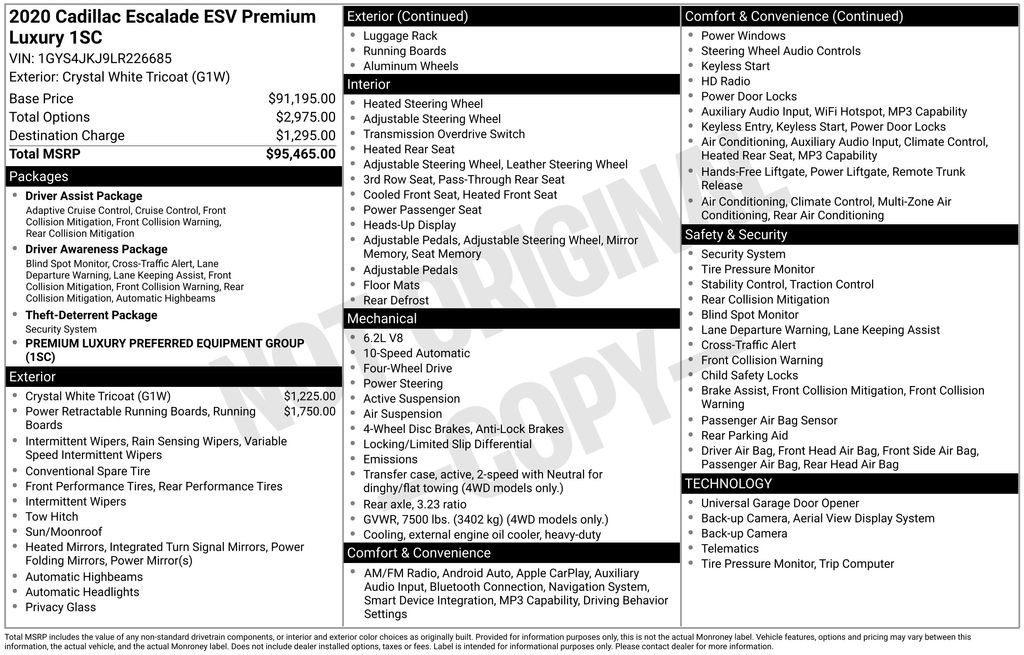 Used 2020 Cadillac Escalade ESV Premium Luxury AWD/4WD image 36