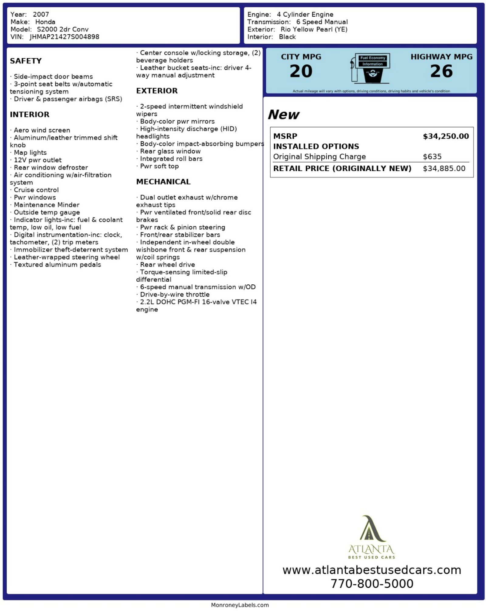 Used 2007 Honda S2000 image 41