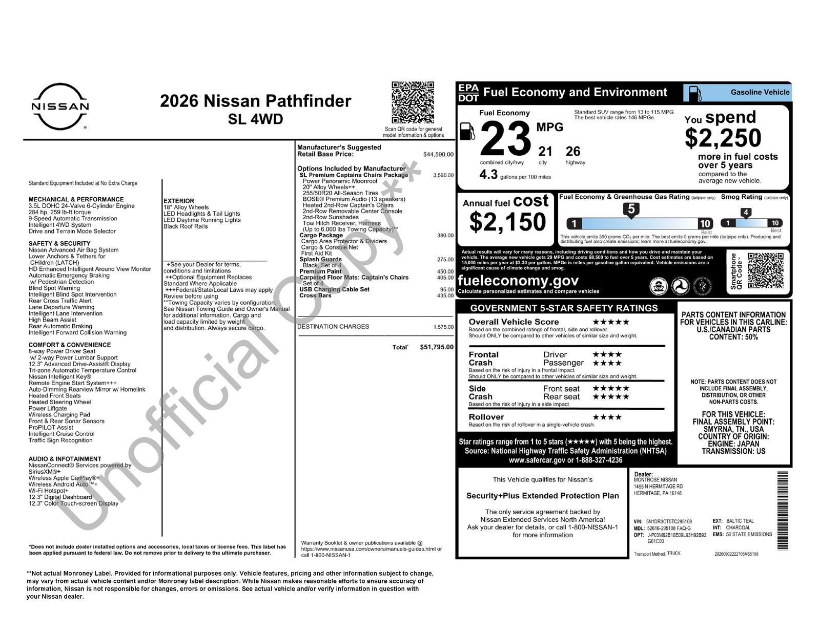 New 2026 Nissan Pathfinder SL AWD/4WD image 23