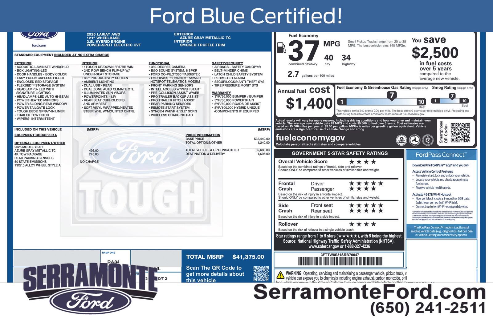 Used 2025 Ford Maverick Lariat w/ 4K Tow Package AWD/4WD image 19