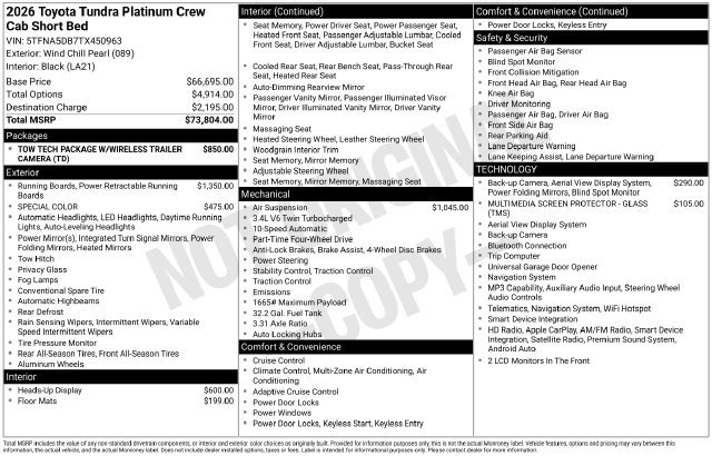 New 2026 Toyota Tundra Platinum AWD/4WD image 4
