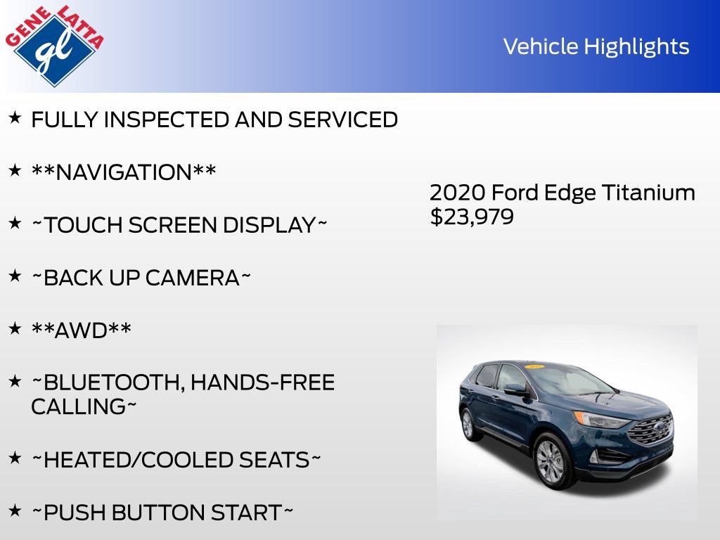 Certified 2020 Ford Edge Titanium w/ Equipment Group 301A AWD/4WD image 36