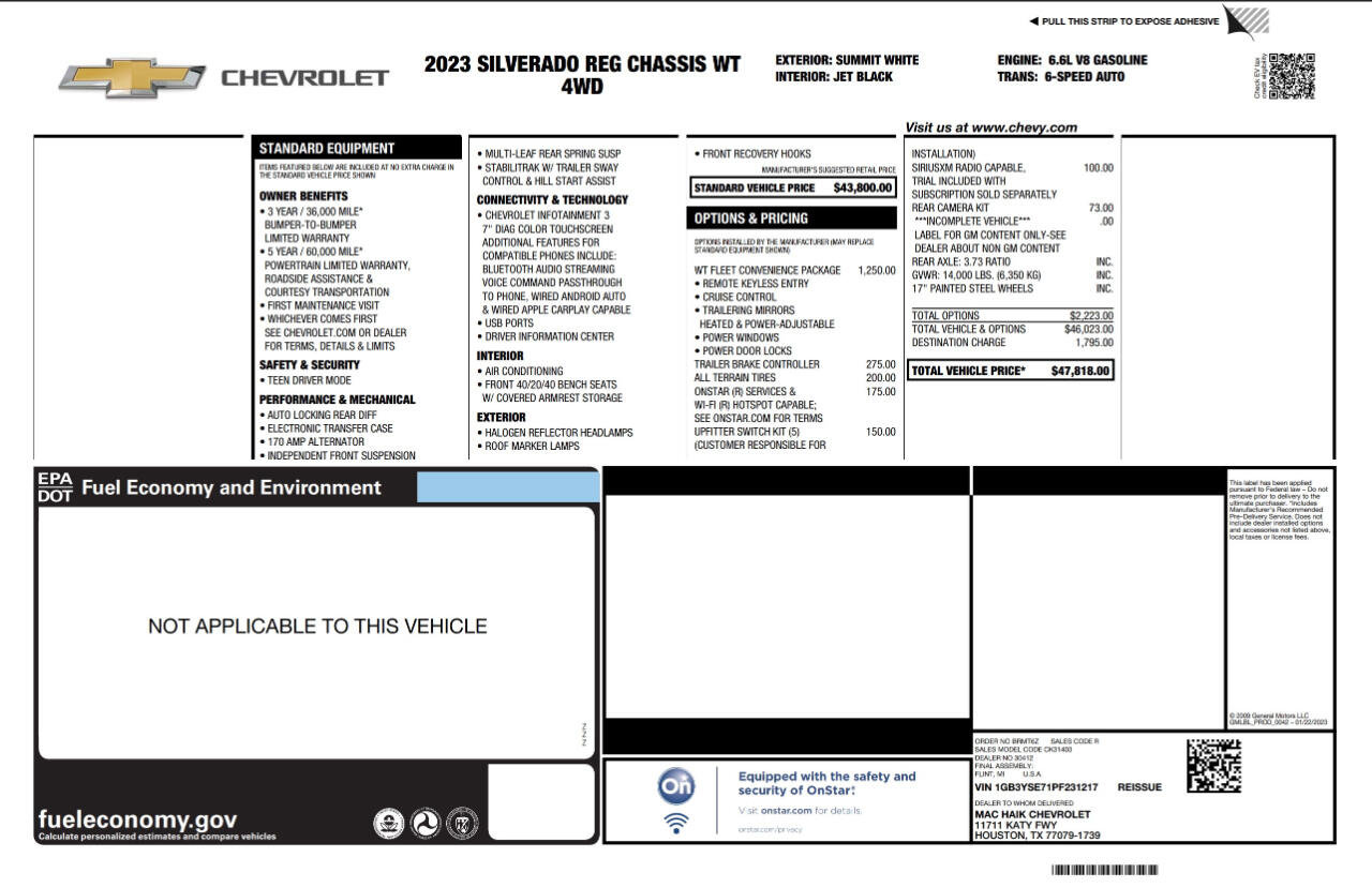 Used 2023 Chevrolet Silverado 3500 W/T w/ WT Fleet Convenience Package image 4