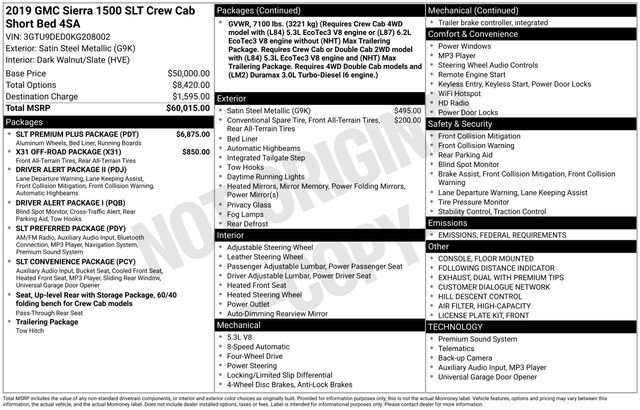 Used 2019 GMC Sierra 1500 SLT w/ SLT Premium Plus Package image 31