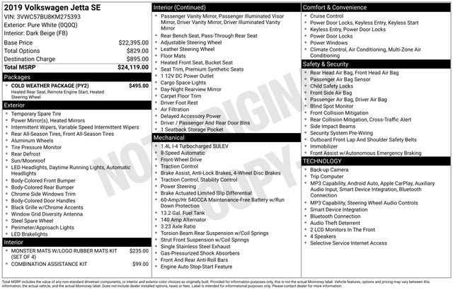 Used 2019 Volkswagen Jetta SE w/ Cold Weather Package FWD image 7