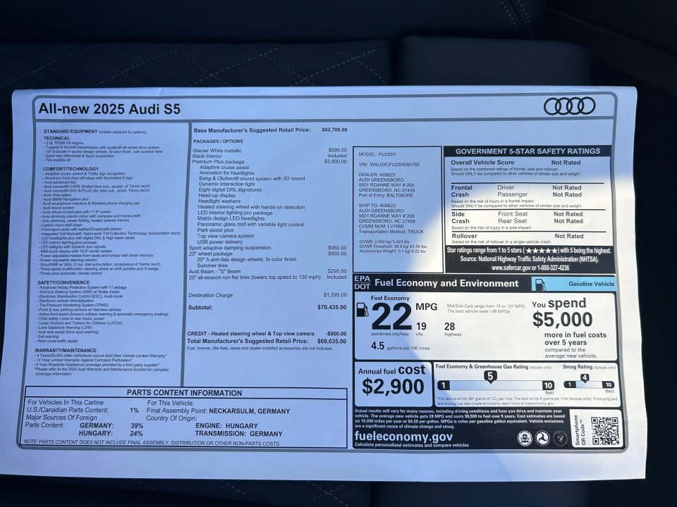 New 2025 Audi S5 Premium Plus image 33