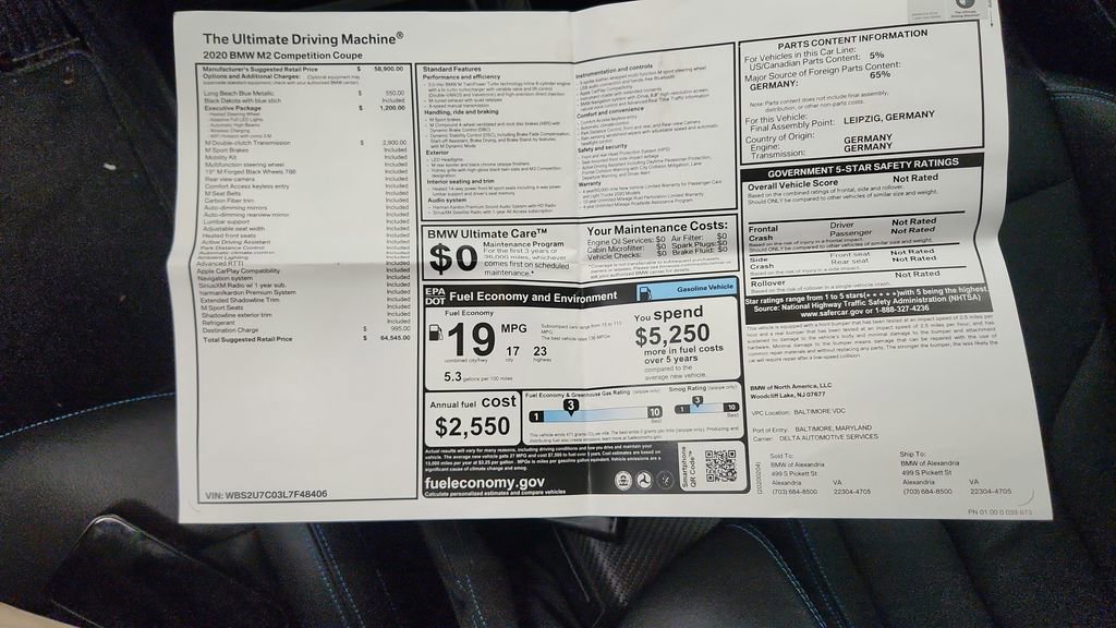 Used 2020 BMW M2 Competition w/ Executive Package image 36