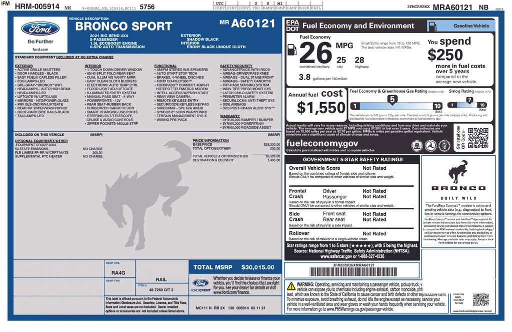 Used 2021 Ford Bronco Sport Big Bend image 44