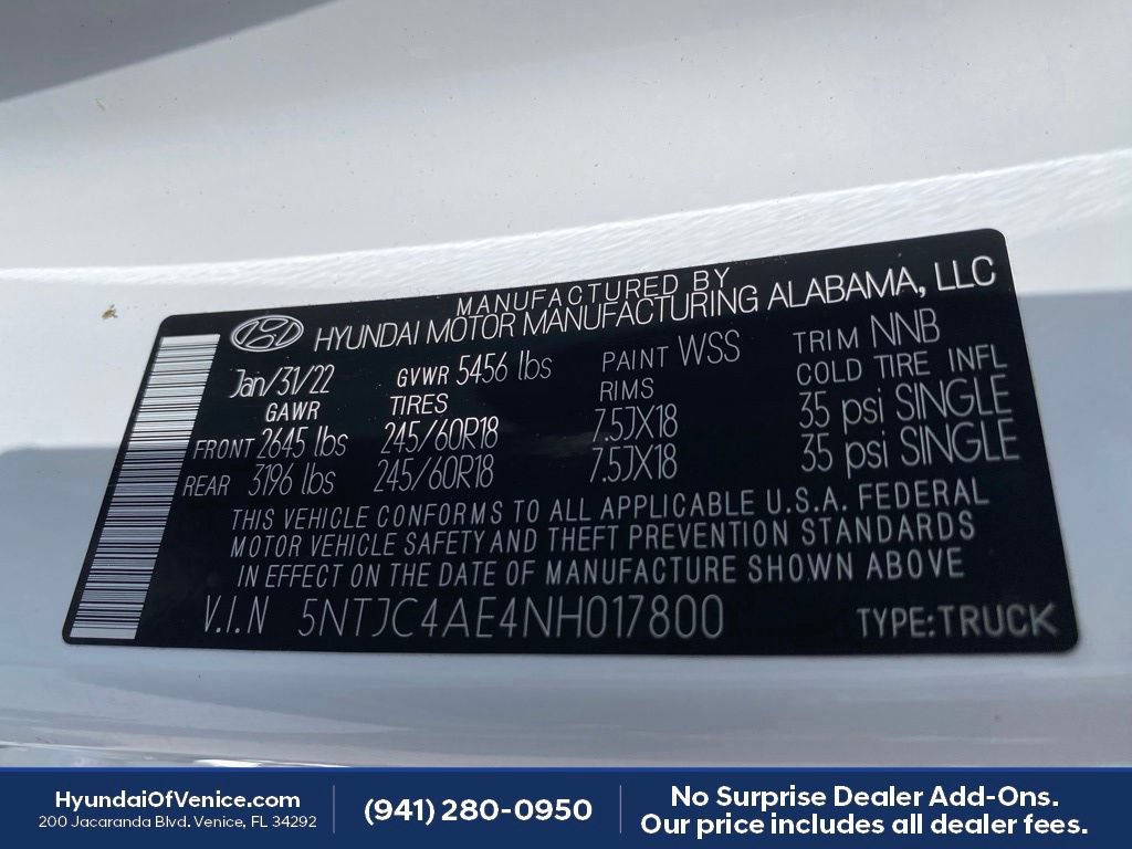 Certified 2022 Hyundai Santa Cruz SEL w/ Activity Package FWD image 23