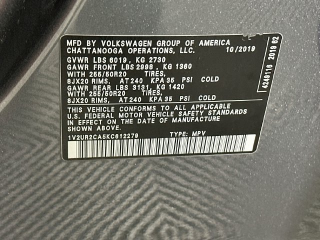 Used 2019 Volkswagen Atlas SE w/ Panoramic Sunroof Package AWD/4WD image 37