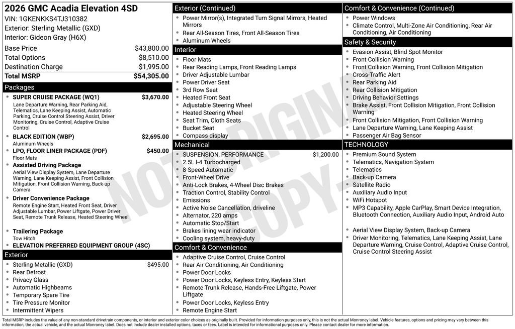 New 2026 GMC Acadia Elevation w/ Super Cruise Package FWD image 32