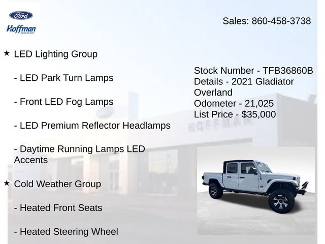 Used 2021 Jeep Gladiator Overland w/ LED Lighting Group AWD/4WD image 10