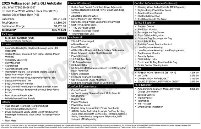 Used 2025 Volkswagen Jetta GLI Autobahn w/ GLI Black Package FWD image 5