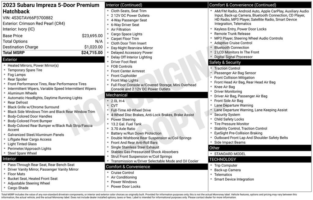 Used 2023 Subaru Impreza Premium image 38