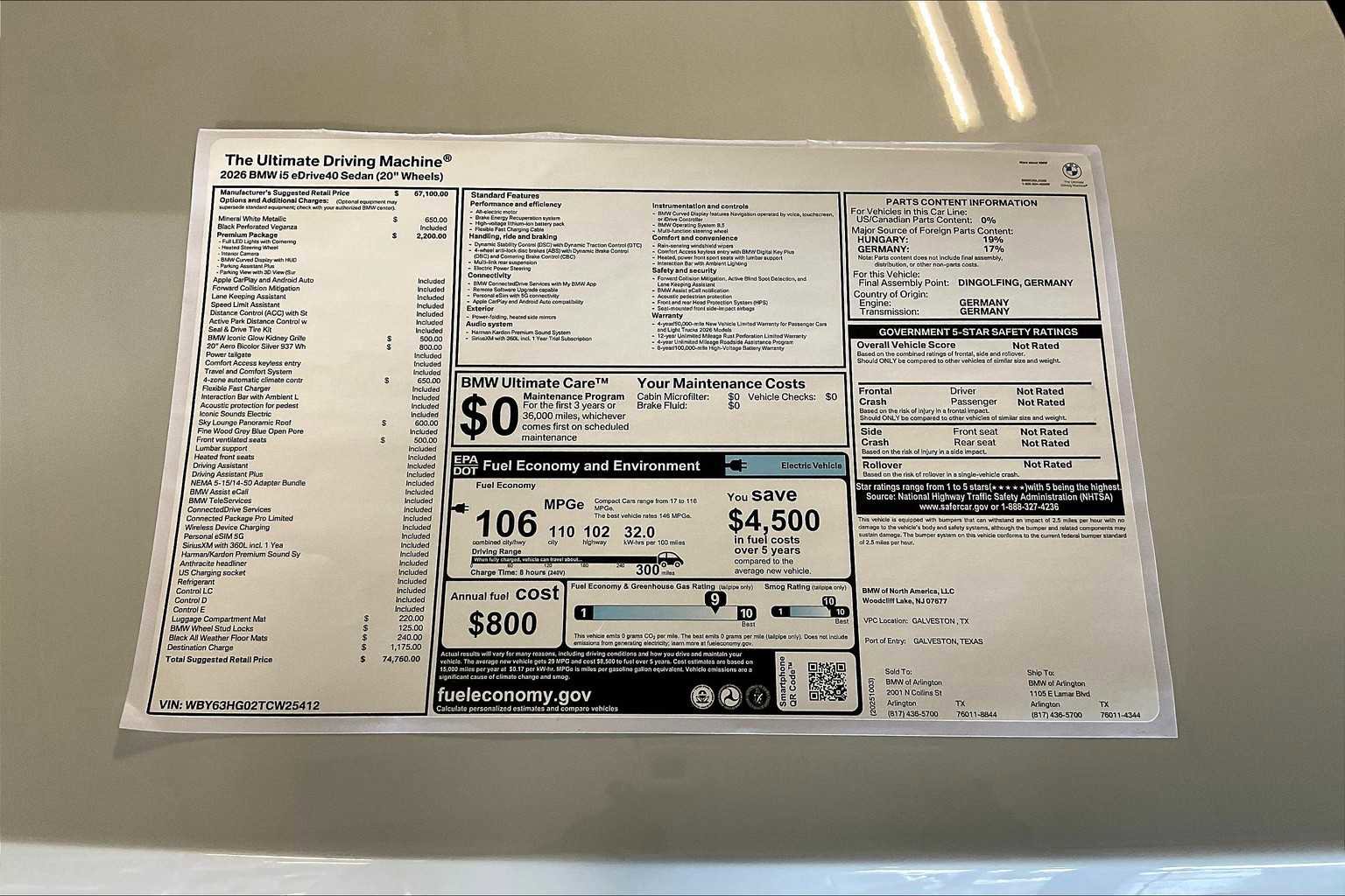 Used 2026 BMW i5 eDrive40 w/ Premium Package RWD image 19