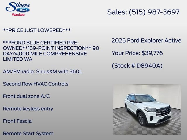 Used 2025 Ford Explorer Active w/ Active Comfort Package AWD/4WD image 16