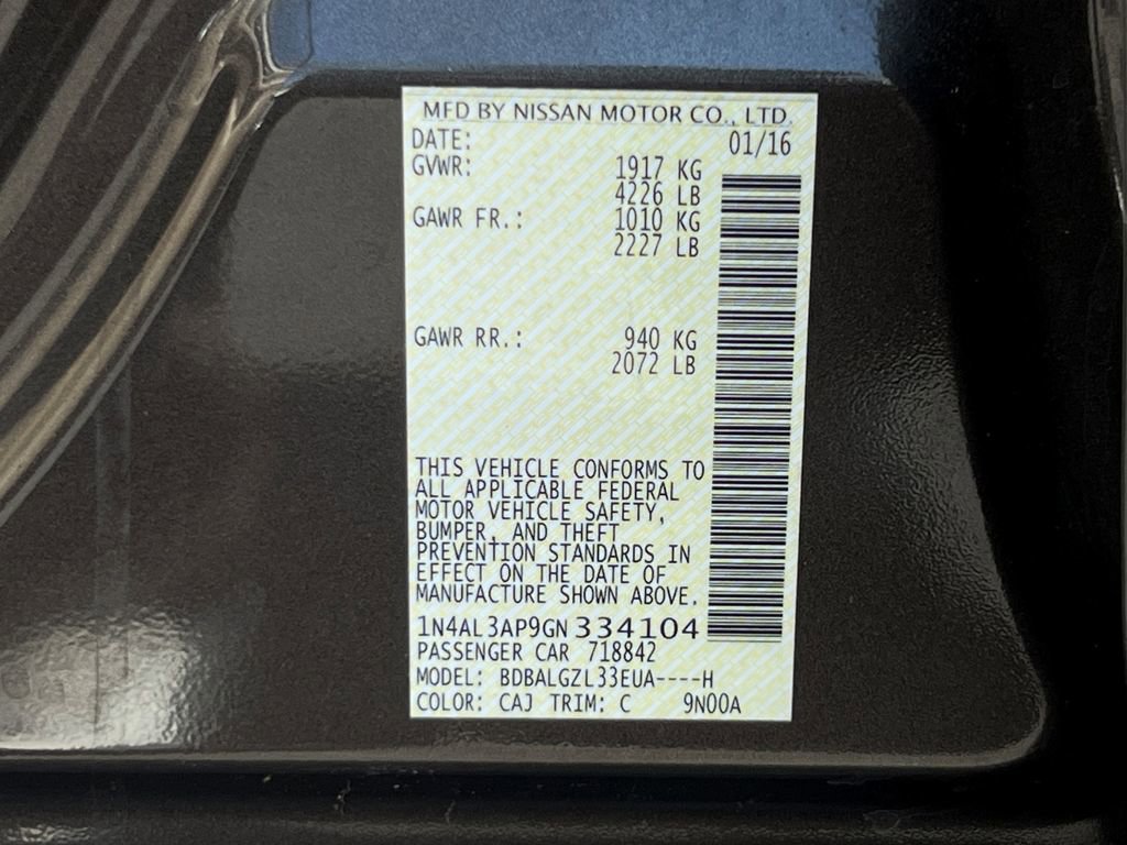 Used 2016 Nissan Altima 2.5 S w/ Power Driver Seat Package image 29