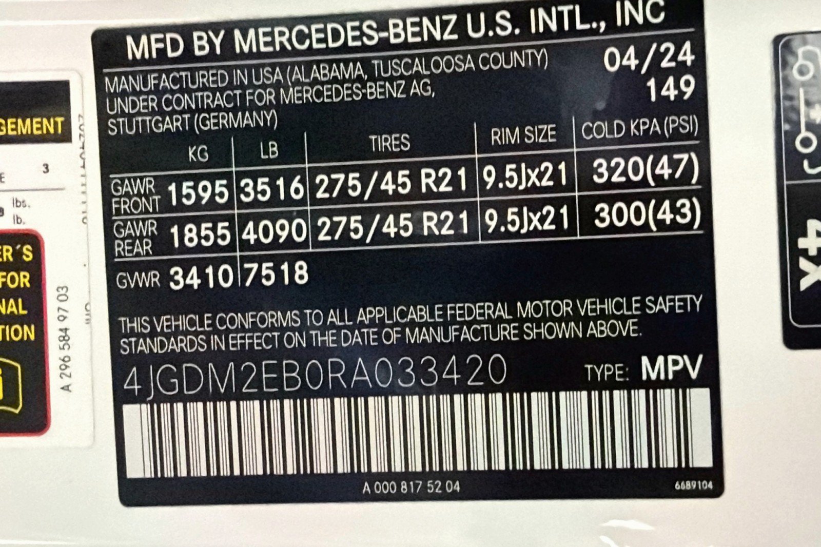 Certified 2024 Mercedes-Benz EQS 450+ 4MATIC SUV image 25