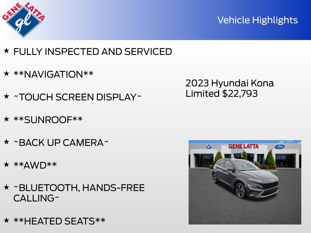 Used 2023 Hyundai Kona Limited AWD/4WD image 34