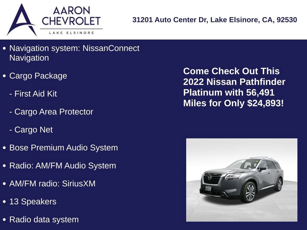 Used 2022 Nissan Pathfinder Platinum w/ Cargo Package image 5