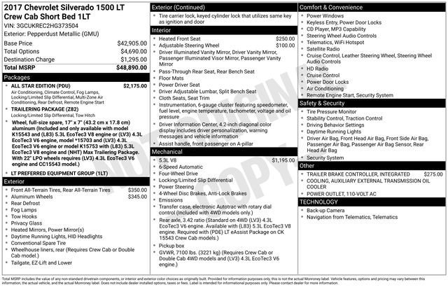 Used 2017 Chevrolet Silverado 1500 LT w/ All Star Edition AWD/4WD image 3