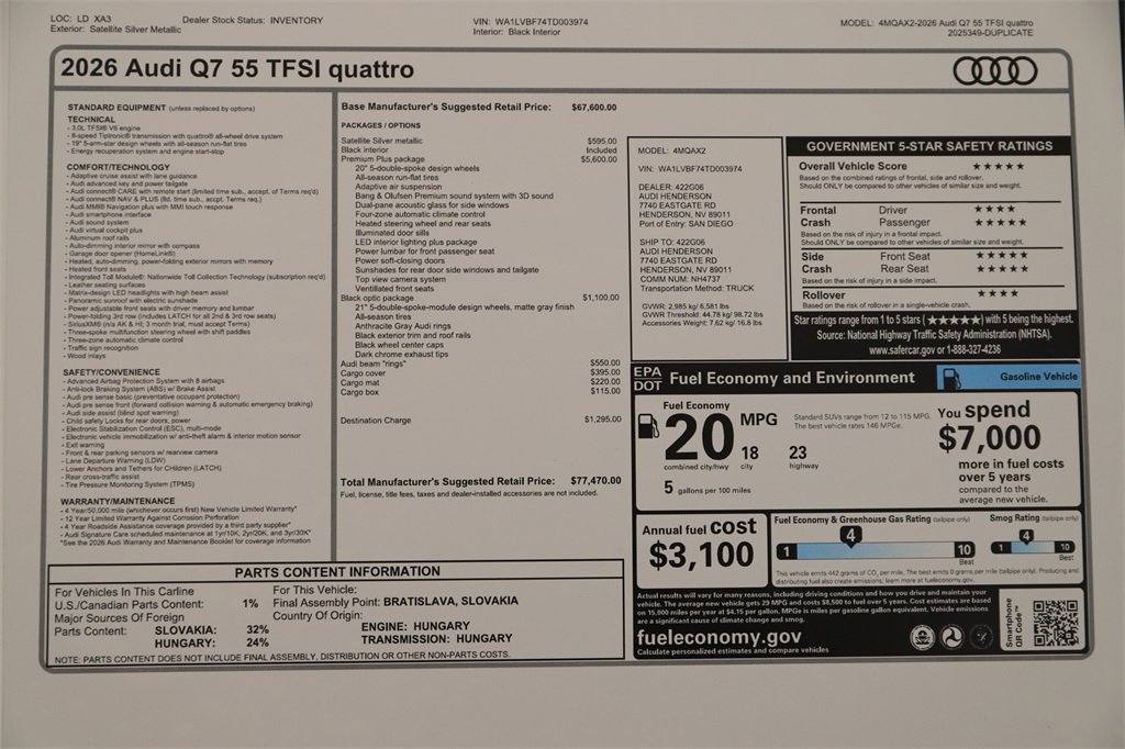 New 2026 Audi Q7 3.0T Premium Plus image 32