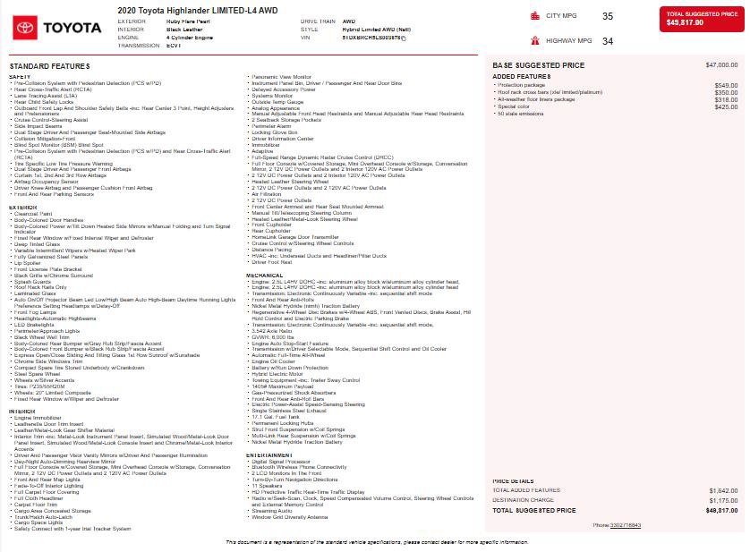 Used 2020 Toyota Highlander Limited w/ Protection Package #3 image 4