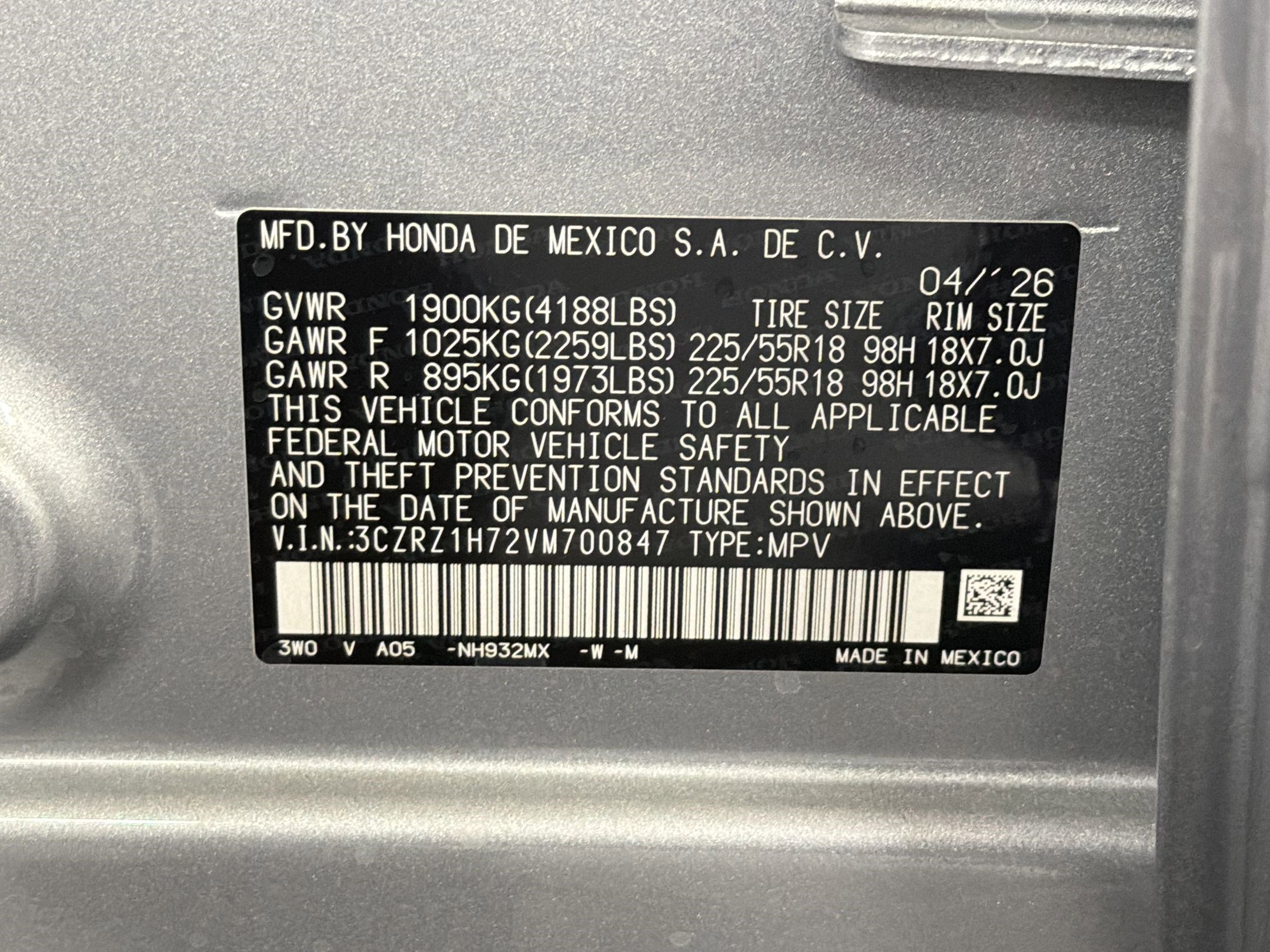 New 2027 Honda HR-V EX-L image 19